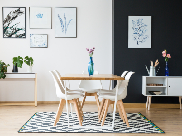 table standing on carpet