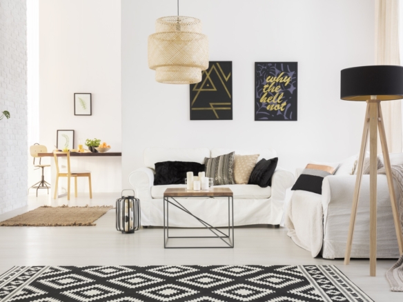 stylish loft with sofa