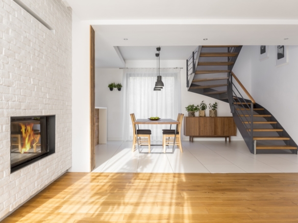 modern apartment with staircase